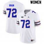 Women's Florida Gators #72 Josh Braun NCAA Nike White Authentic Stitched College Football Jersey ISA8262ME